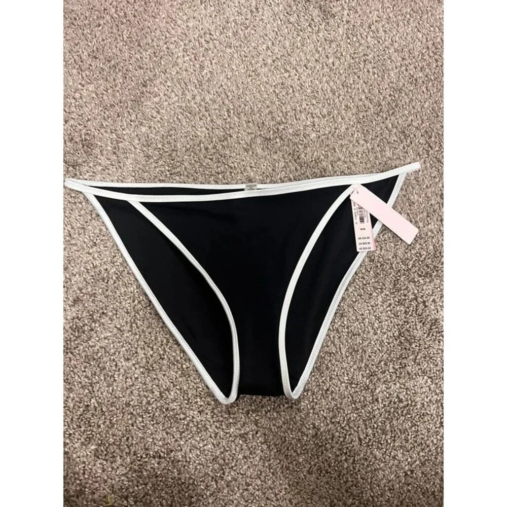 NWT Victoria’s Secret swim bikini bottoms black and white